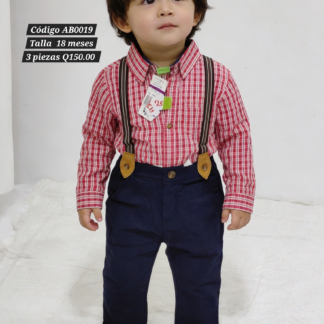 Conjunto bebé azul con tirantes (18 meses)